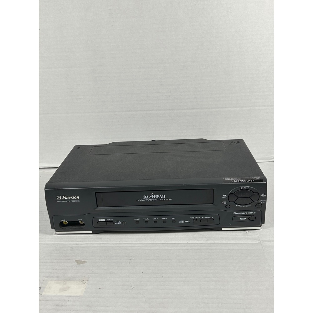 Emerson EWV401 VHS VCR Video Cassette Recorder DA-4 Head Digital Tracking Black